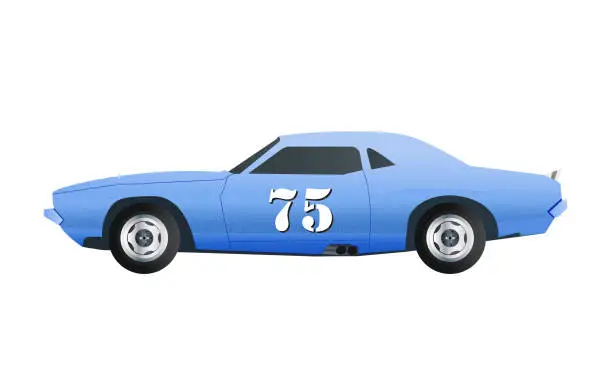 Vector illustration of Muscle Car from 1970s