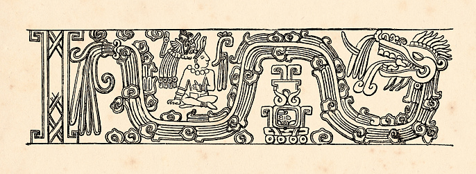 Drawing aztec relief from temple in mexico
Original edition from my own archives
Source : Brockhaus 1898