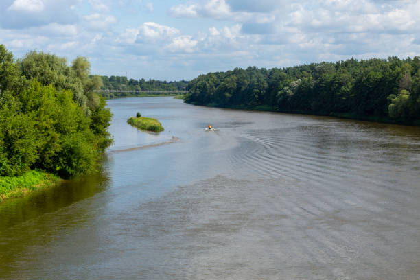 istock View on Winding river in rural area. 1337869926