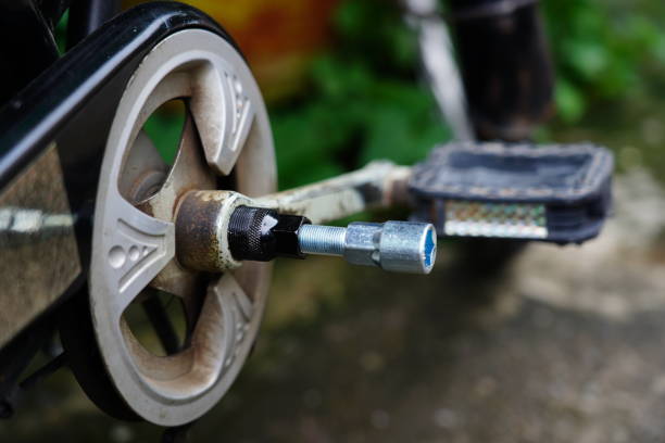 istock Repair tool for bicycle pedal of bicycle standing 1337870405