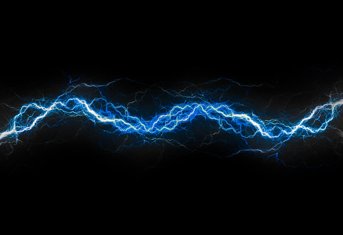 Blue plasma, cool electrical lightning