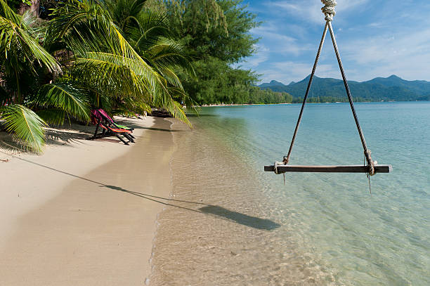 Beautiful Thailand beach with the swing Beautiful Thailand beach with the swing koh chang stock pictures, royalty-free photos & images
