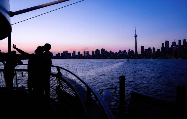 Selfie On Toronto Islands Ferry stock photo