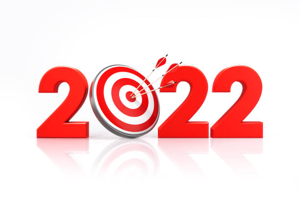 2022 Written By Red Bull's Eye Target on White Background