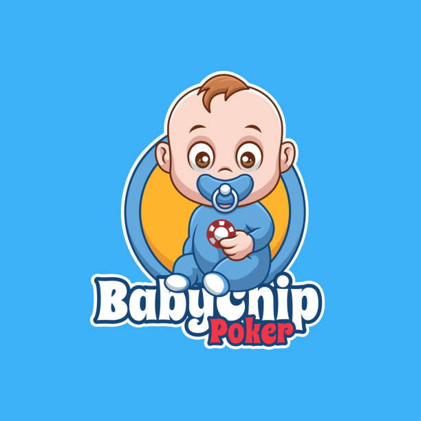 Baby Poker Chip Cartoon Character Mascot Logo Creative Design Baby Poker Chip Cartoon Character Mascot Logo Creative Design child gambling chip gambling poker stock illustrations