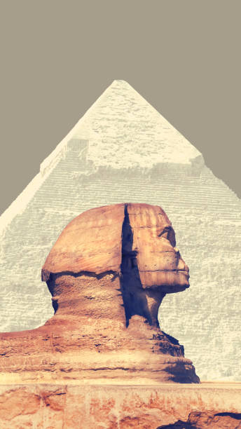 egipski sfinks i wielka piramida chefrana w gizie, egipt. - chefren zdjęcia i obrazy z banku zdjęć