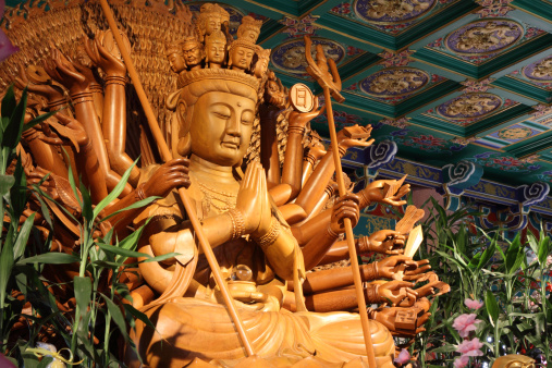 Golden Buddha Statue in the Chinese temple