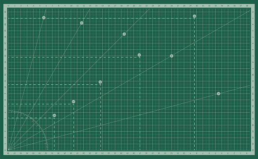 Self healing cutting mat with a metric scale grid.