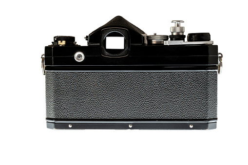 Horizontal shot of a professional 35mm SLR camera from the 1960
