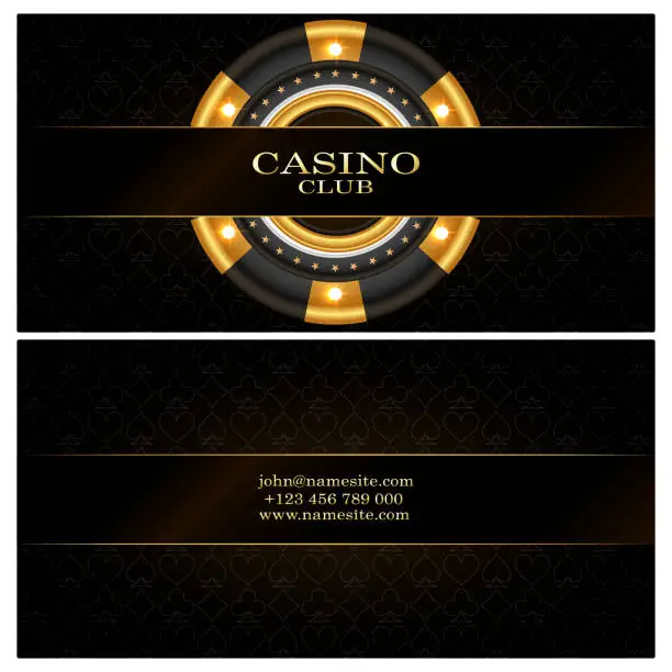 Vector illustration of Golden unique vip card casino design