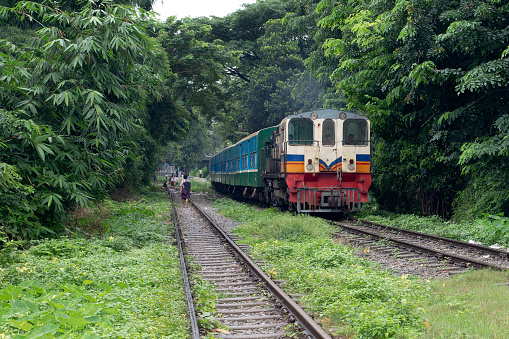 A train in Yangon, Myanmar
