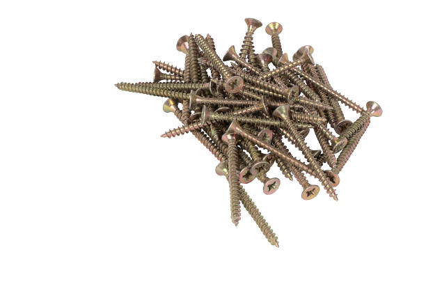 istock The screws lie in a small pile on a white background. 1337914952