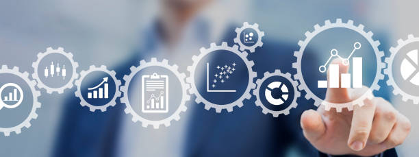 istock Business analytics consultant working with metrics and charts to build a key performance indicator dashboard for senior managers. Marketing or operations management. Data analyst creating report. 1337917626