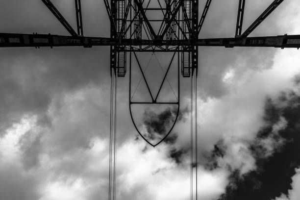 2021 07 10 san martino di castrozza pylon of the cable car - overhead cable car dolomites italy snow imagens e fotografias de stock