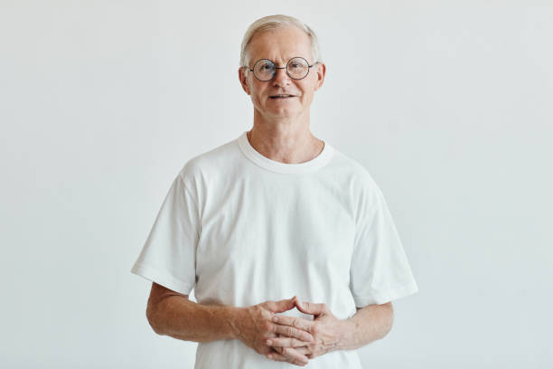 istock Portrait of Senior Man on White 1337921791