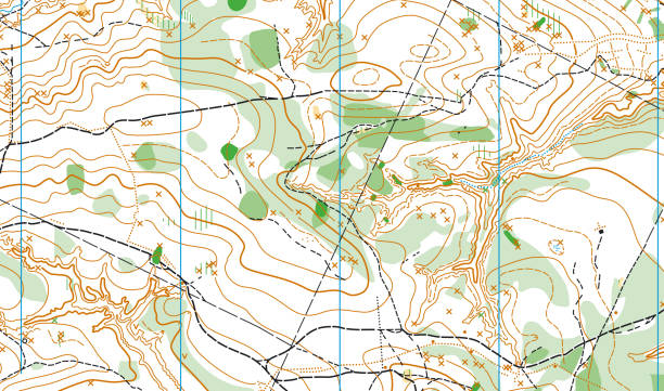 istock Detailed fragment of color abstract vector topographic map 1337922823