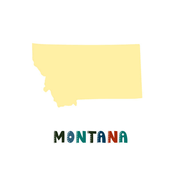 istock USA collection. Map of Montana - yellow silhouette 1337924612