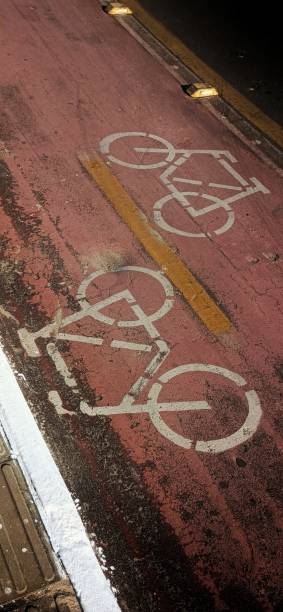 istock Bicycle lane traffic signs 1337930037