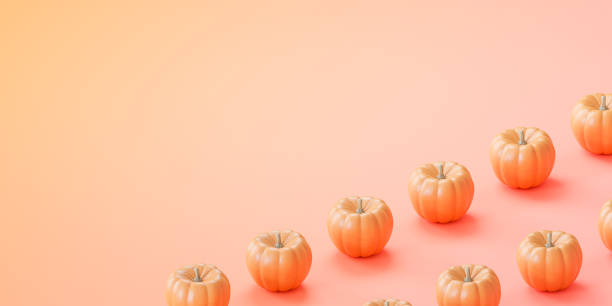 istock Pumpkins on gradient background for advertising on autumn holidays or sales, 3d banner render 1337930374