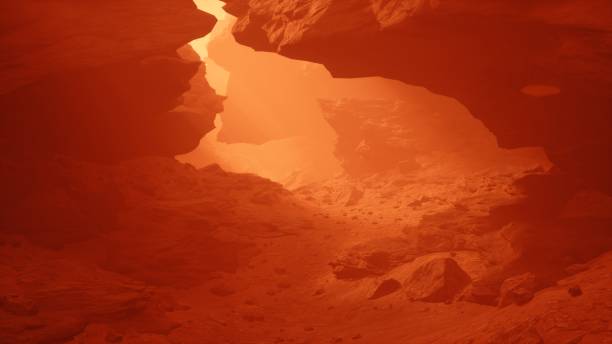 istock The surface of the red planet Mars during a dusty sandstorm. Mars colonization and space travel concept. The image is designed for futuristic, sci-fi or space travel. 3D rendering 1337930490