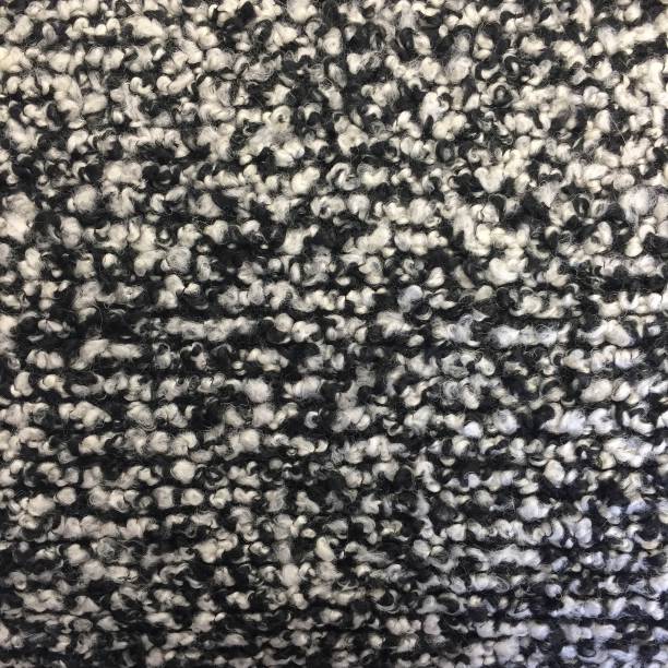 istock Black and white boucle knitted fluffy fabric texture 1337932364