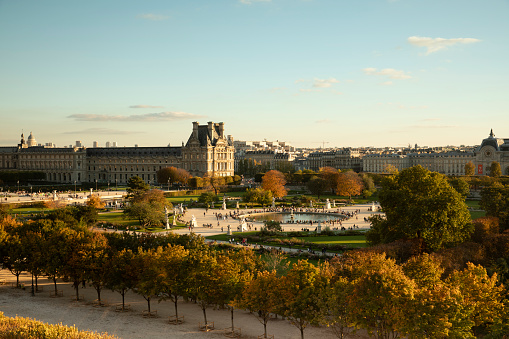 Jardin des Tuileries during autumn season in Paris, France.