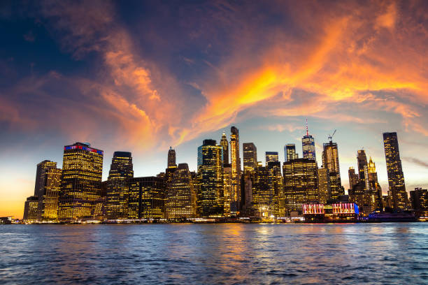 istock Manhattan at night in New York 1337940416