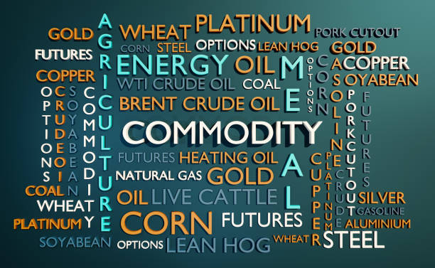 istock The word commodity framed by for instance crude oil, gold, copper, wheat, corn or soybean. Basic commodities, tradable at a commodity exchange. 1337940594