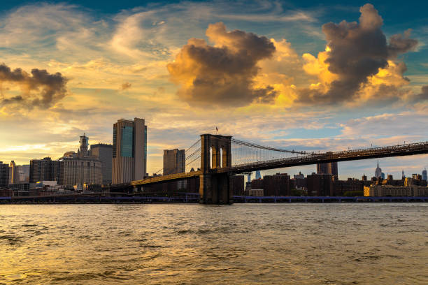 istock Brooklyn Bridge and Manhattan at night 1337944463