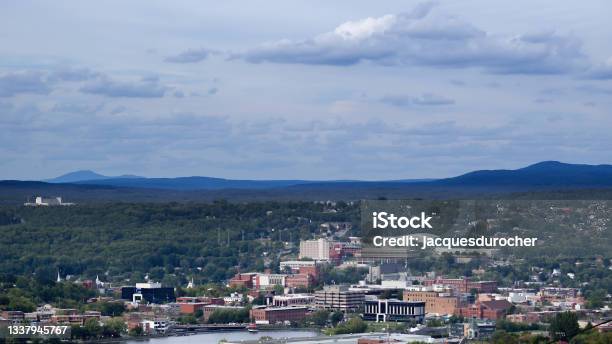 Small City Sherbrooke Downtown Eastern Townships Traffic Timelapse Stock Photo - Download Image Now