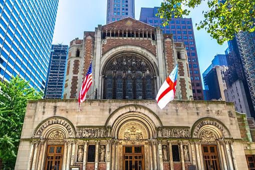 St. Bartholomew's Church in New York City, USA in a sunny day