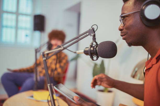 istock Welcome to our podcast 1337955628