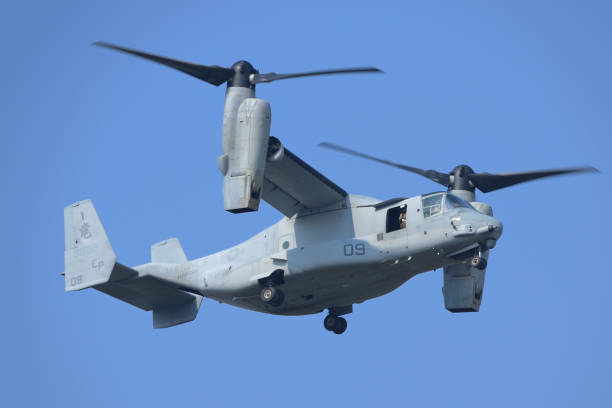 united states marines bell boeing mv-22b osprey tiltrotor aeronave de transporte militar de vmm-265 'dragons'. - v22 - fotografias e filmes do acervo