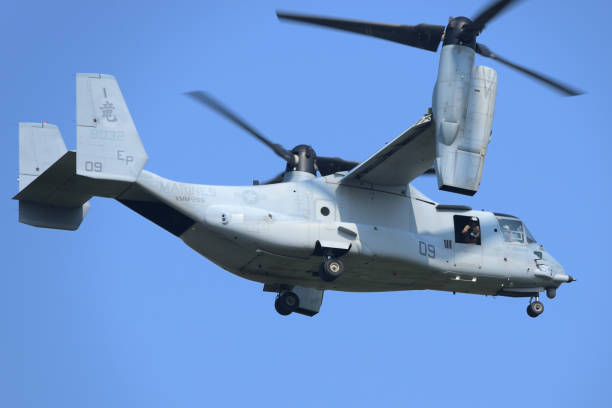 united states marines bell boeing mv-22b osprey tiltrotor aeronave de transporte militar de vmm-265 'dragons'. - v22 - fotografias e filmes do acervo