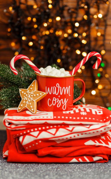 istock Mug with Christmas decor. Traditional beverage for winter time. 1337977390