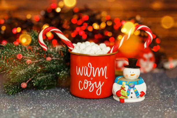 istock Xmas decoration at home. Warming winter drink. Christmas themed mug 1337977491