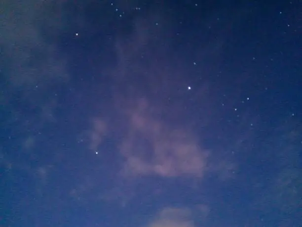 Clouds with stars in blue sky