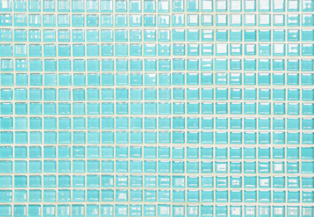 istock Blue pastel ceramic wall and floor tiles abstract background. Design geometric mosaic texture decoration of the bedroom. Simple seamless pattern for backdrop advertising banner poster or web. 1337982021