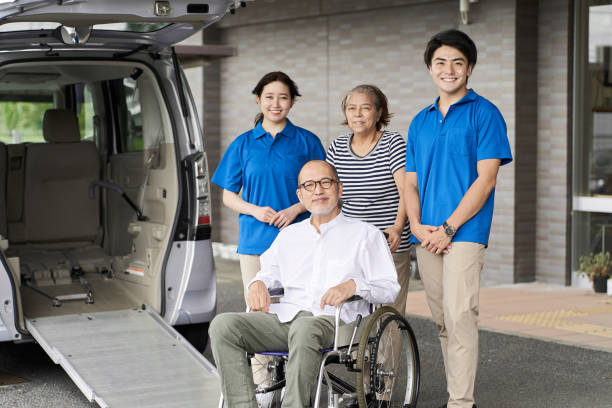 istock Wheelchair-riding elderly and caregivers 1337987718