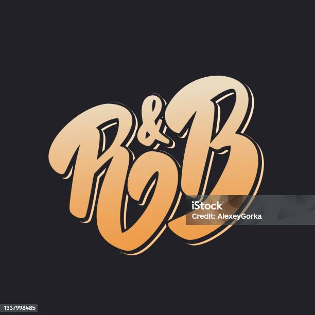Rnb Lettering Design R N B Music Style Vector Handwritten Lettering Stock Illustration ...