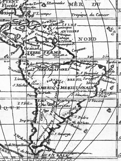 istock Antique world map, South America 1338000009