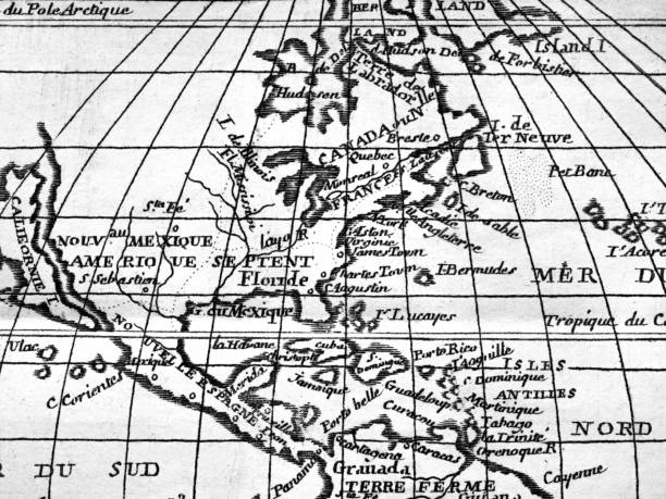 Antique world map, Mexico and the Caribbean