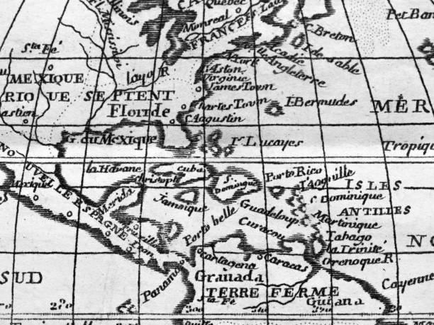 istock Antique world map, Mexico and the Caribbean 1338000024