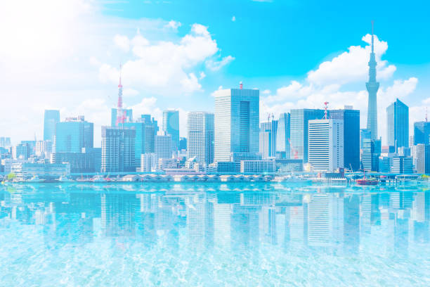 Tokyo city skyline , Japan.