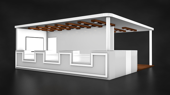 3D illustration of Empty exhibition stand