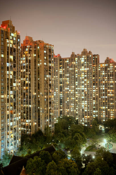 istock Night view city high-rise 1338007677