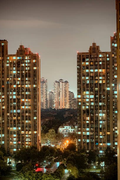 istock Night view city high-rise 1338007680
