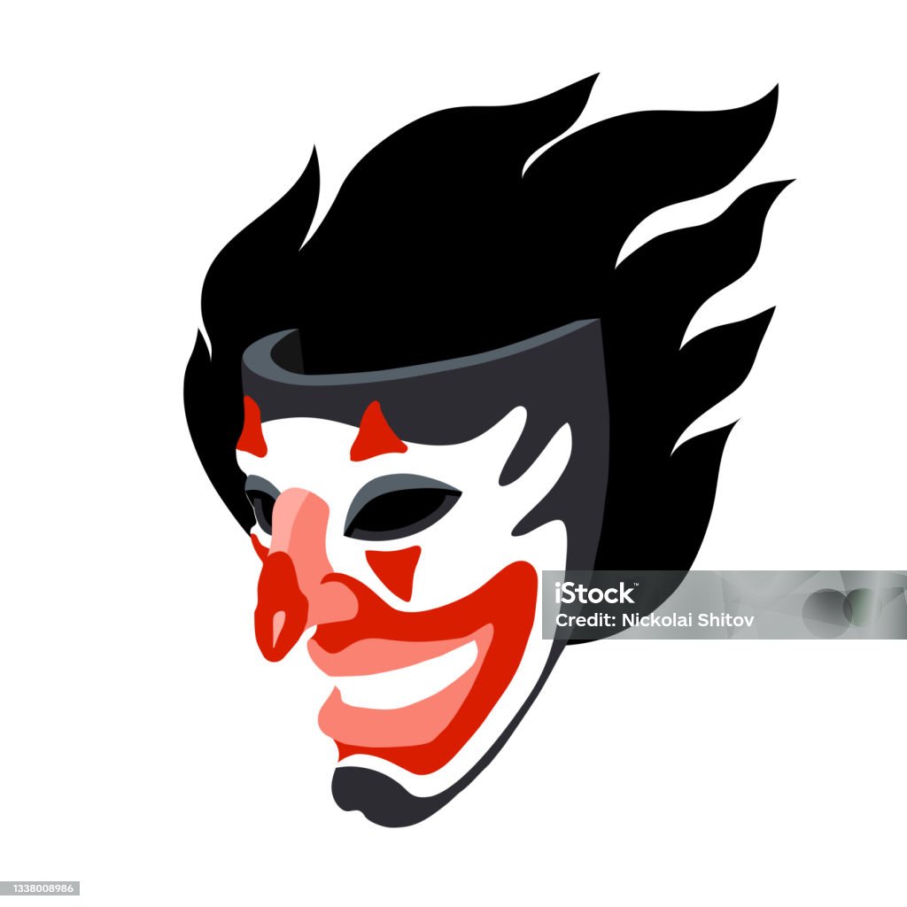A Smiling Joker Mask With A Flame The Concept Of A Standup ...