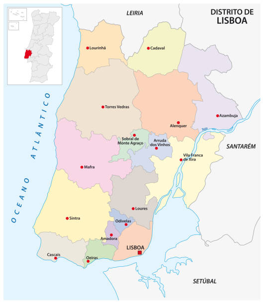 Mapa do Distrito de Leiria Portugal