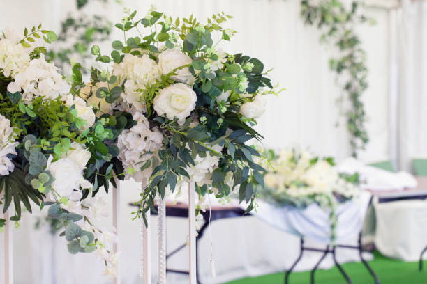 istock Wedding vases with flowers 1338013591